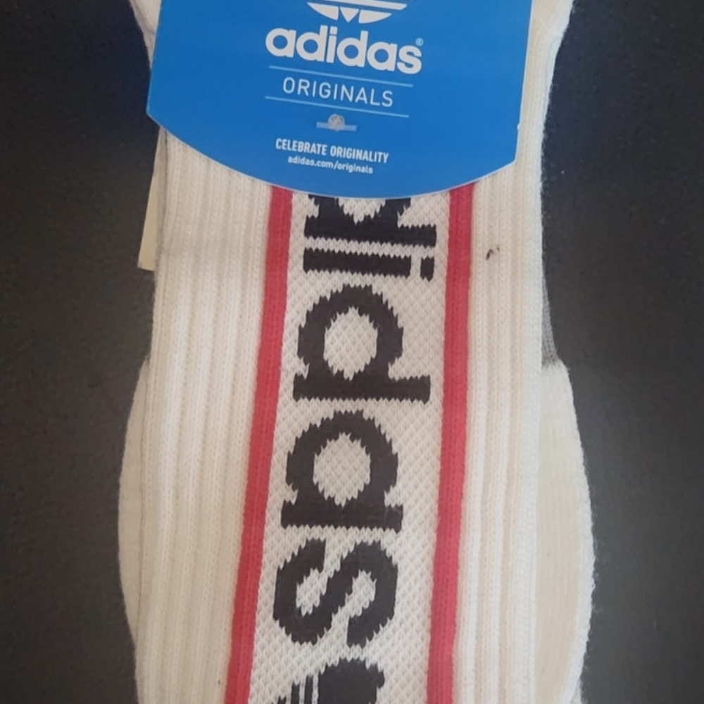 Adidas Originals White Socks with Red Accents
